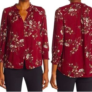Floral Burgundy Blouse